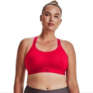 Under Armour Infinity Mid Bra Vibrant Red Sports Bra, Women’s Sz S